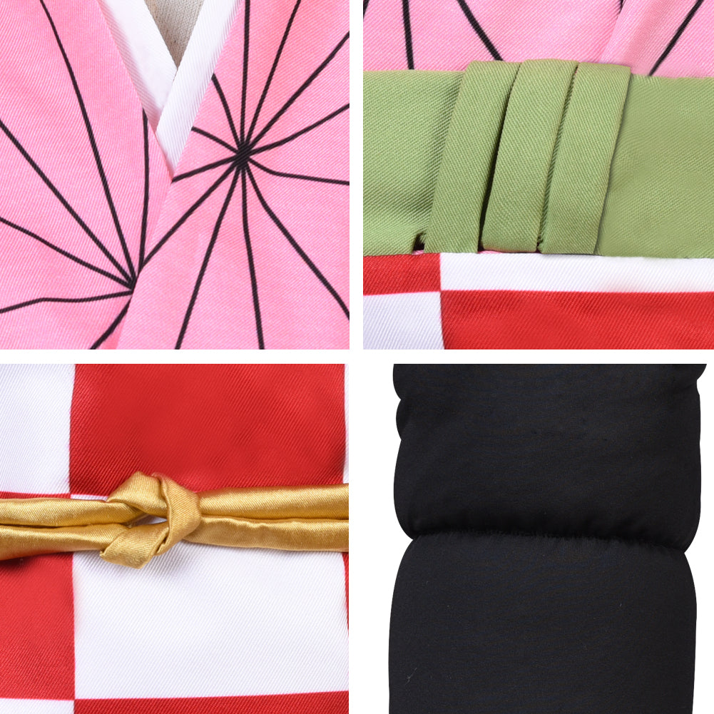 Demon Slayer Kamado Nezuko Dress Cosplay Costume Halloween Kimono Suit Uniform