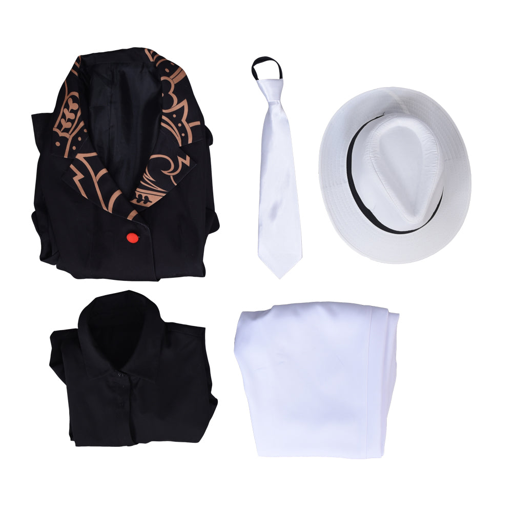 Demon Slayer Kibutsuji Muzan Cosplay Costume Black Suit Uniform Full Sets