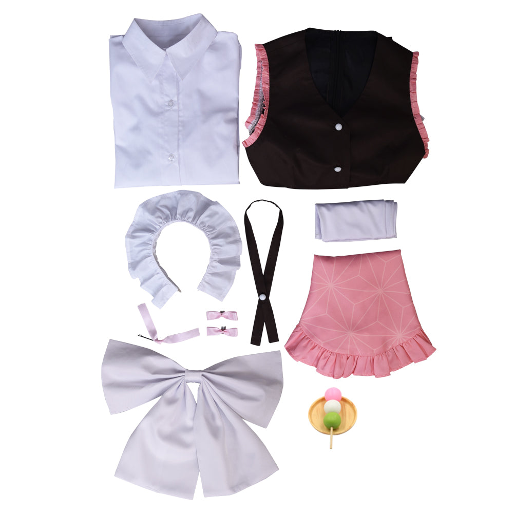 Demon Slayer Kamado Nezuko Cosplay Costume Maid Dress With Apron