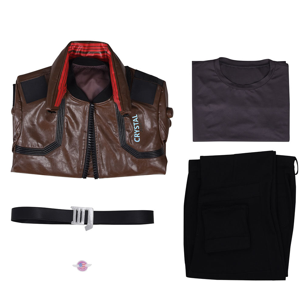 Cyberpunk Cosplay Costume Deluxe PU Leather Punk Jacket Outwears Full Sets Suit Outfit