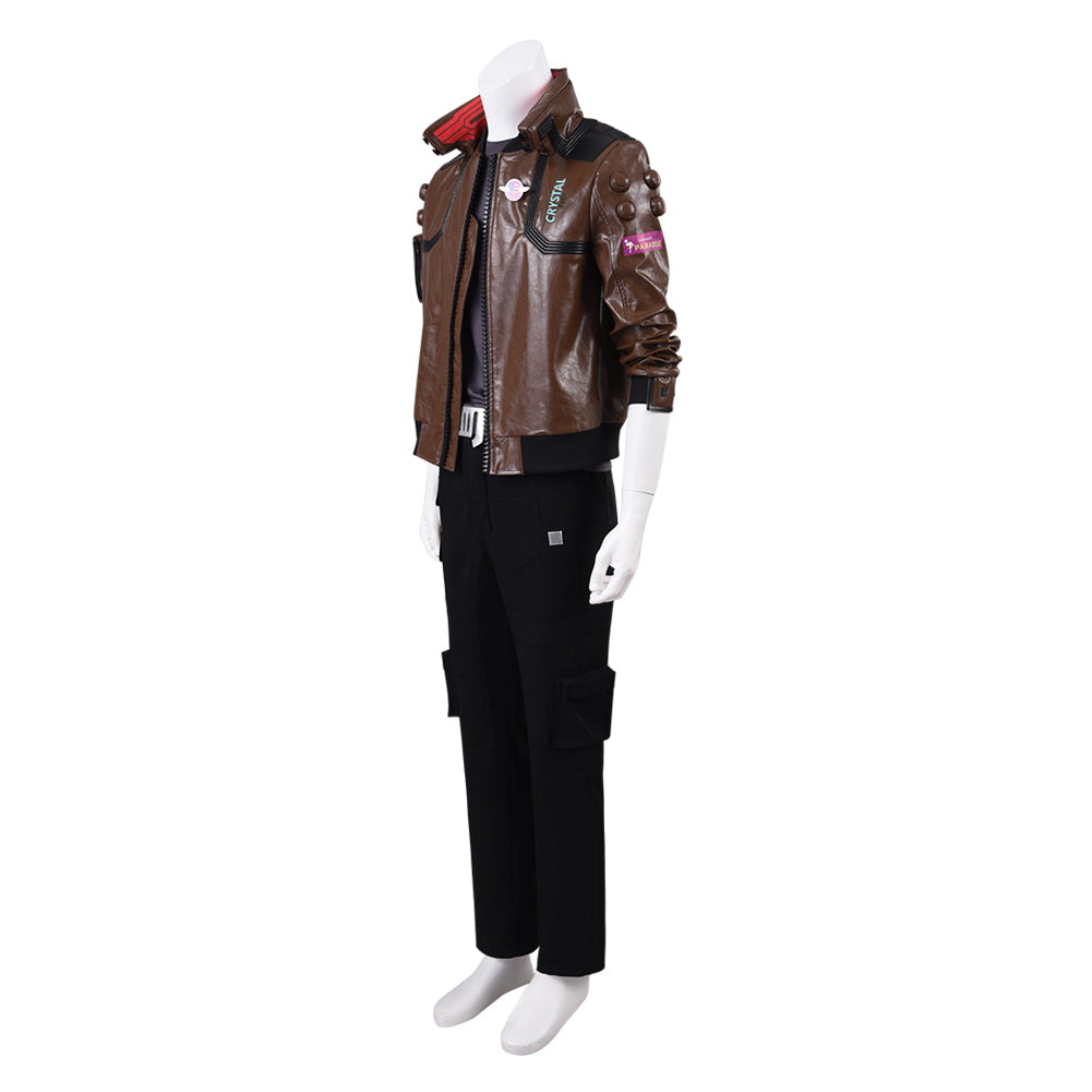 Cyberpunk Cosplay Costume Deluxe PU Leather Punk Jacket Outwears Full Sets Suit Outfit