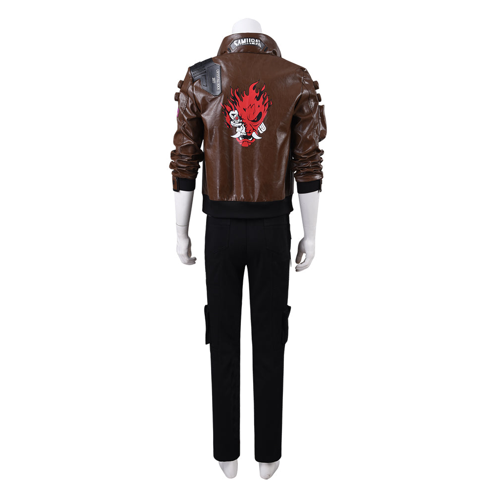 Cyberpunk Cosplay Costume Deluxe PU Leather Punk Jacket Outwears Full Sets Suit Outfit