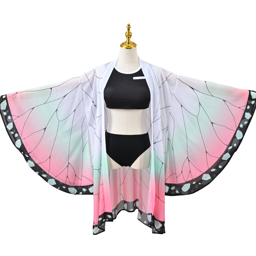 Demon Slayer Shinobu Kocho Cosplay Costume Bikini Beach Swimsuit Anime Summer Suit Set