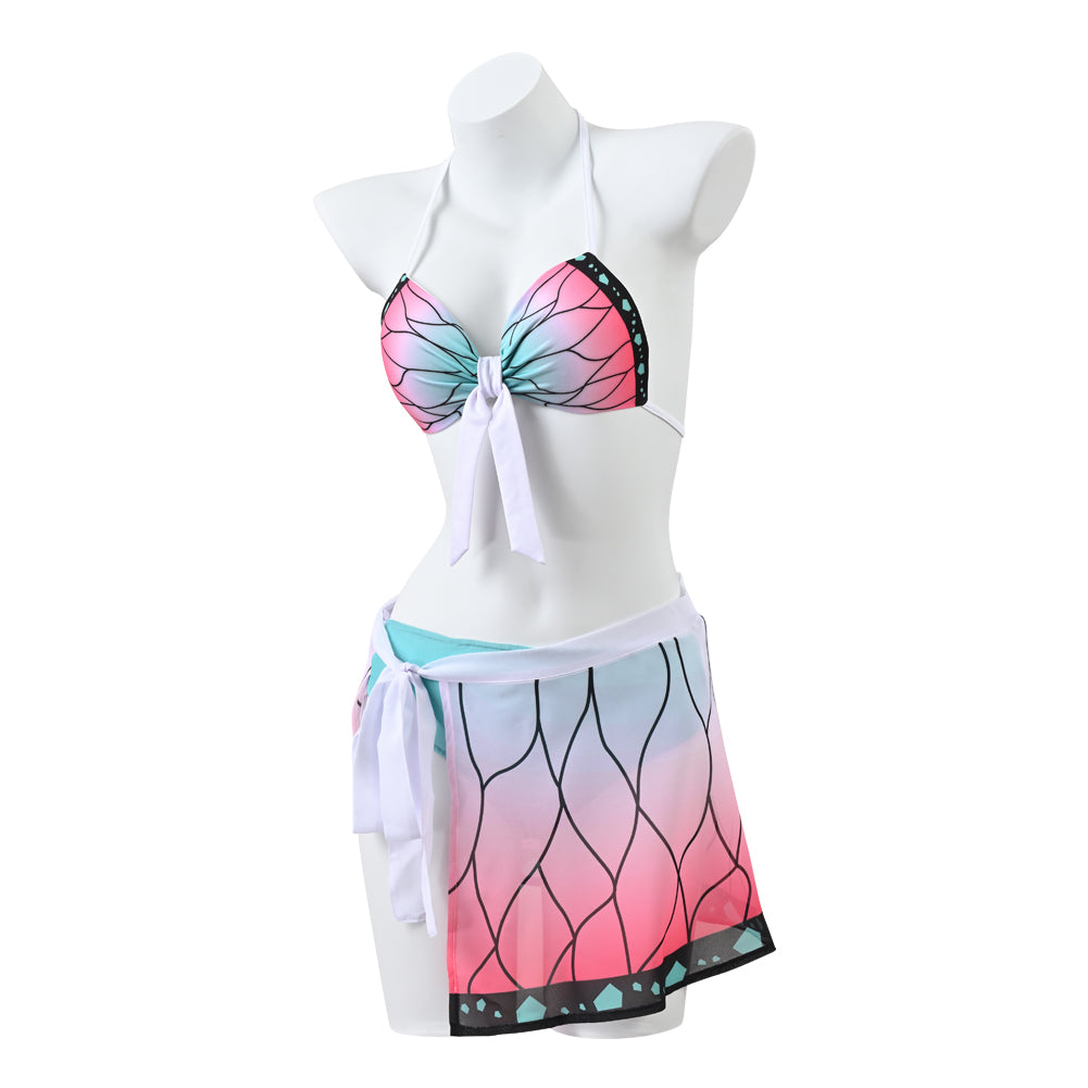 Demon Slayer Shinobu Kocho Cosplay Costume Bikini Beach Swimsuit Anime Summer Suit Set