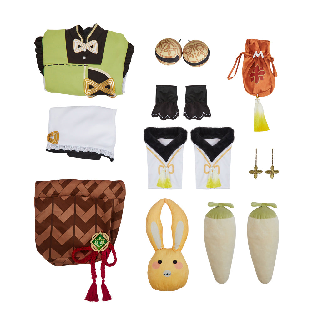 Genshin Impact Yao Yao Cosplay Costume Halloween Dress Suit Full Sets with Dolls
