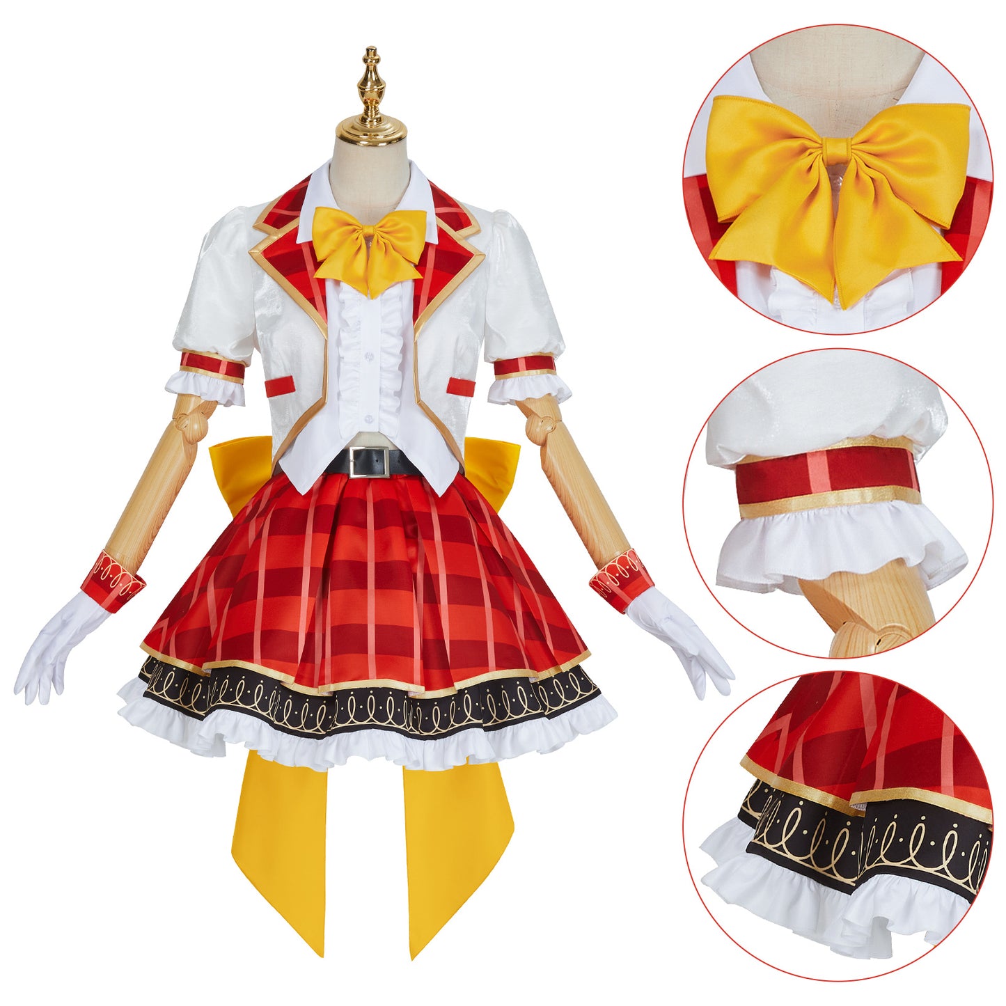 LoveLive sif2 u's Honoka Kousaka Cosplay Costume High School Uniform Dress Red