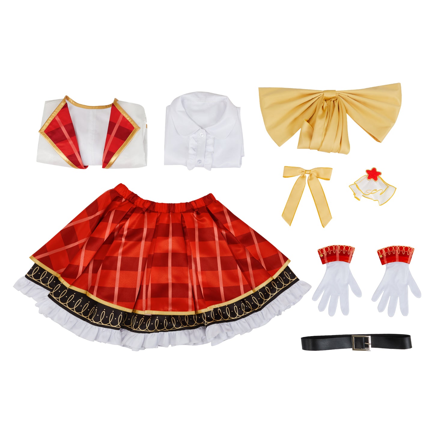 LoveLive sif2 u's Rin Hoshizora Cosplay Costume High School Uniform Dress Red