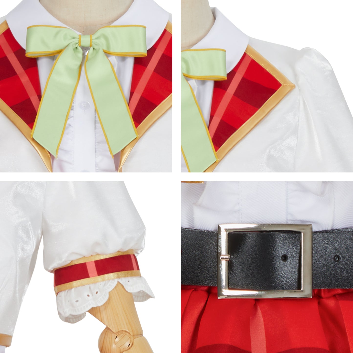 LoveLive sif2 u's Hanayo Koizumi Cosplay Costume High School Uniform Dress Red