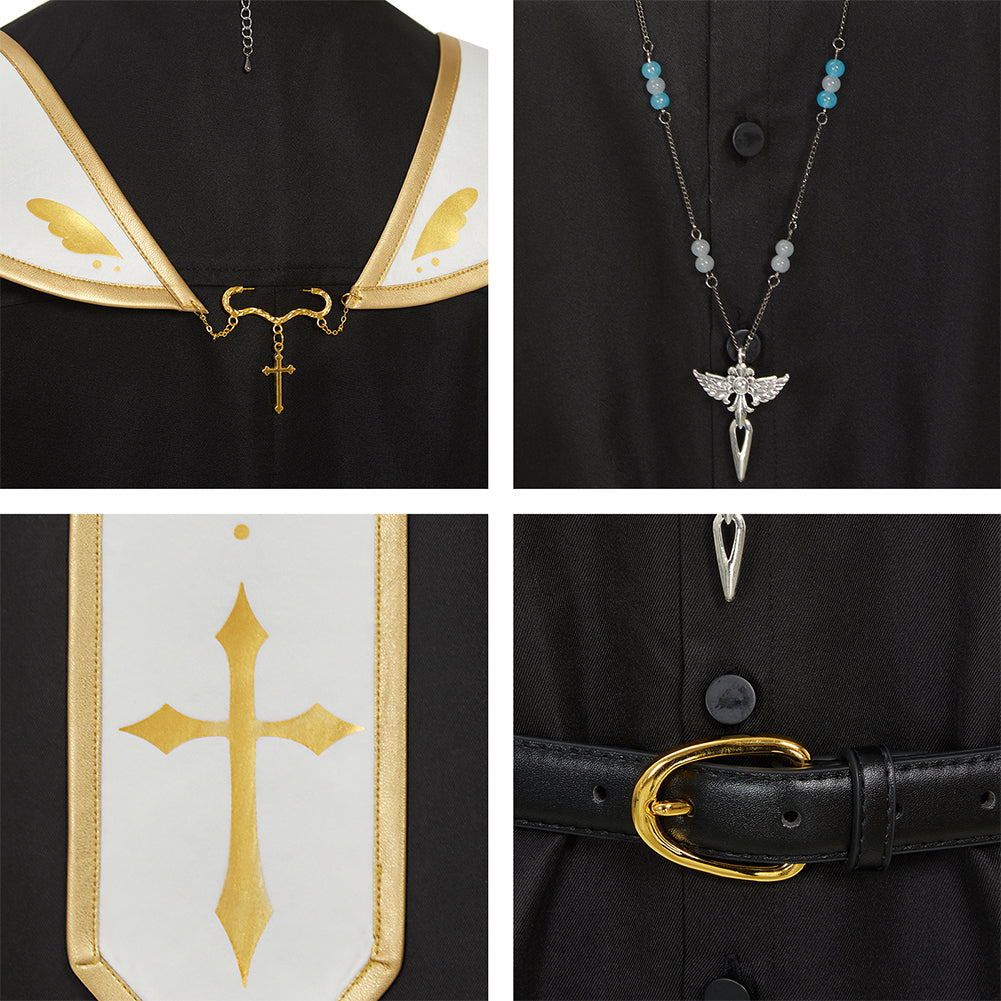 Vtuber YouTube NIJISANJI kanae Cosplay Costume Priest God Father Costume Uniform Black