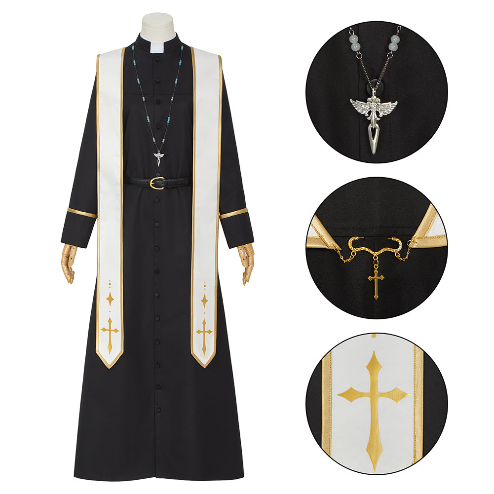 Vtuber YouTube NIJISANJI kanae Cosplay Costume Priest God Father Costume Uniform Black