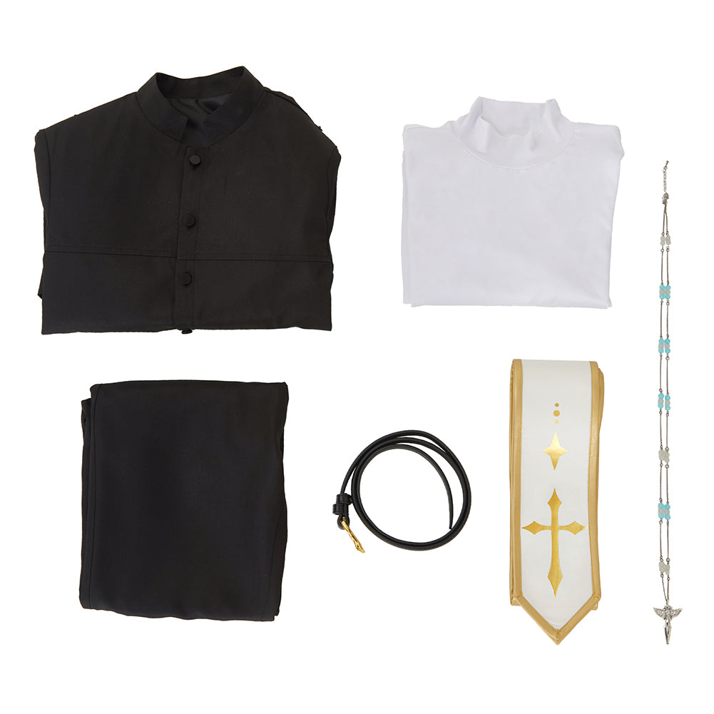 Vtuber YouTube NIJISANJI kanae Cosplay Costume Priest God Father Costume Uniform Black