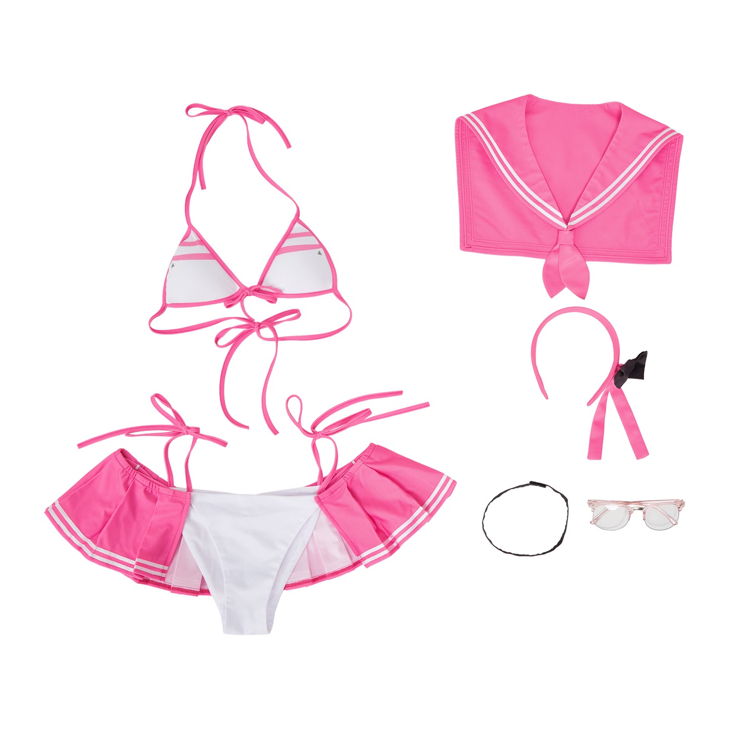 NIKKE Goddess of Victory Cosplay Costume Neon Dress Pink Bodysuit Swimsuit Swimwear Summer Suit