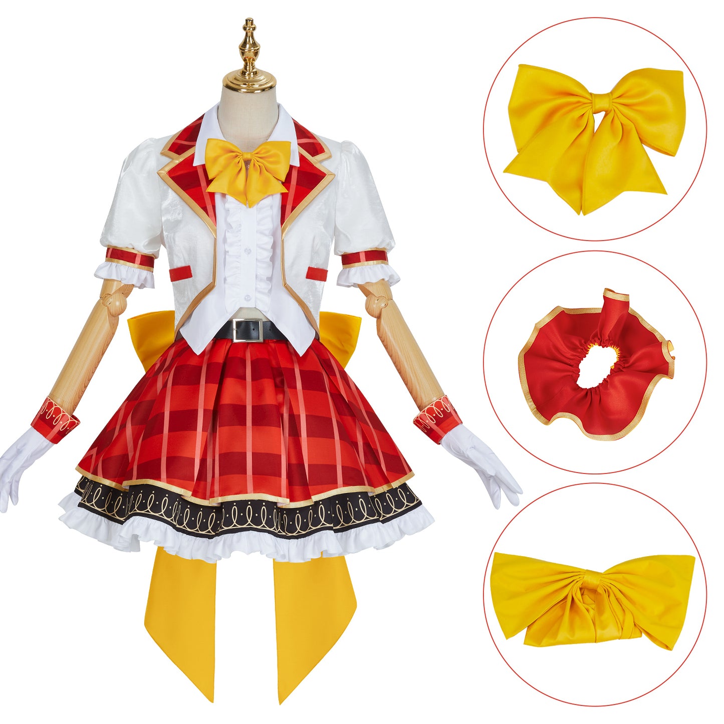 LoveLive sif2 u's Honoka Kousaka Cosplay Costume High School Uniform Dress Red