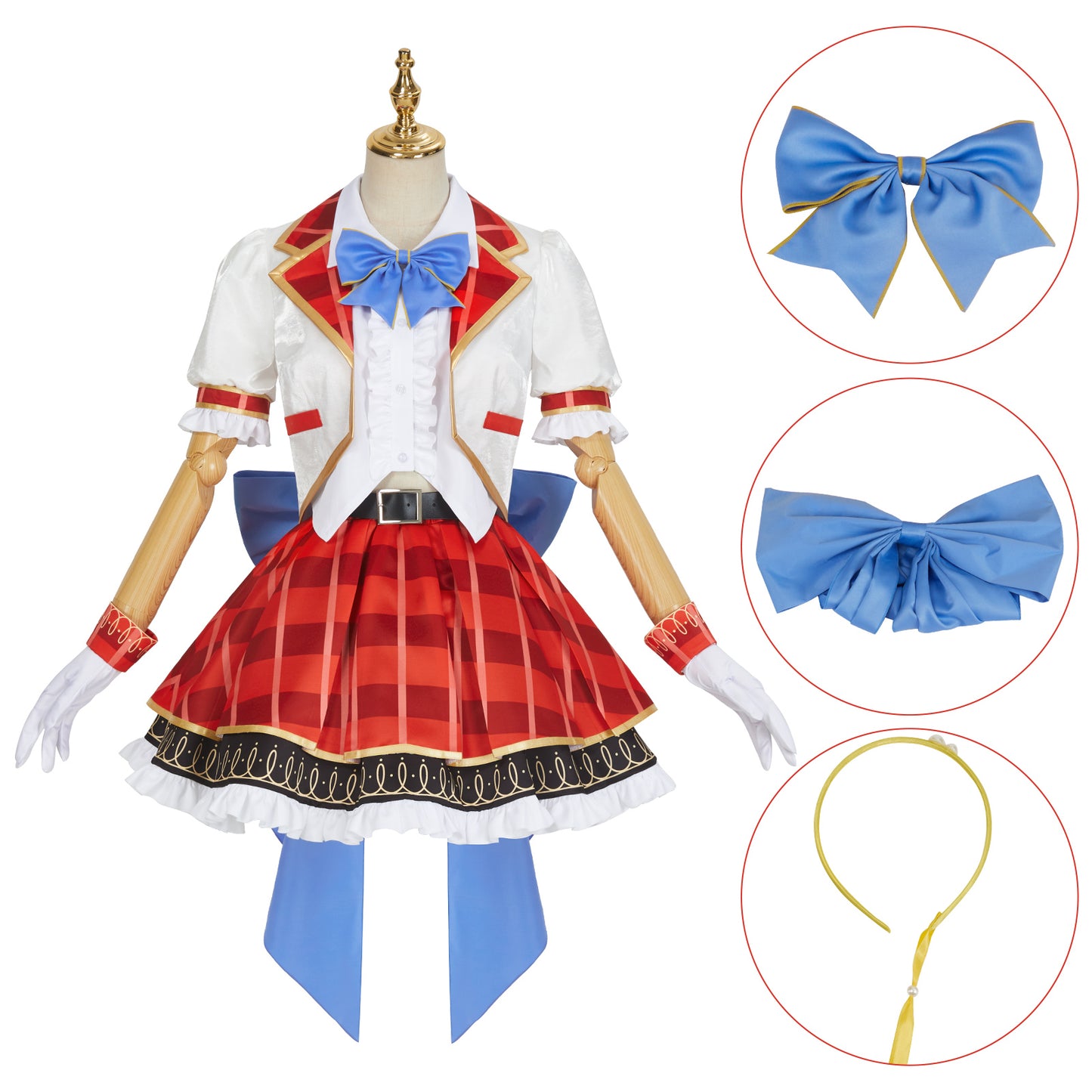 LoveLive sif2 u's Sonoda Umi Cosplay Costume High School Uniform Dress Red