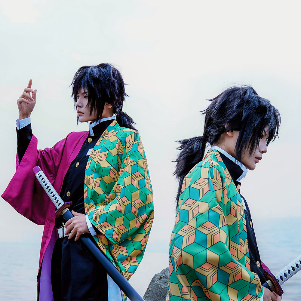 Demon Slayer Tomioka Giyuu Cosplay Costume Kimono Cardigan Suit Robe Cloak