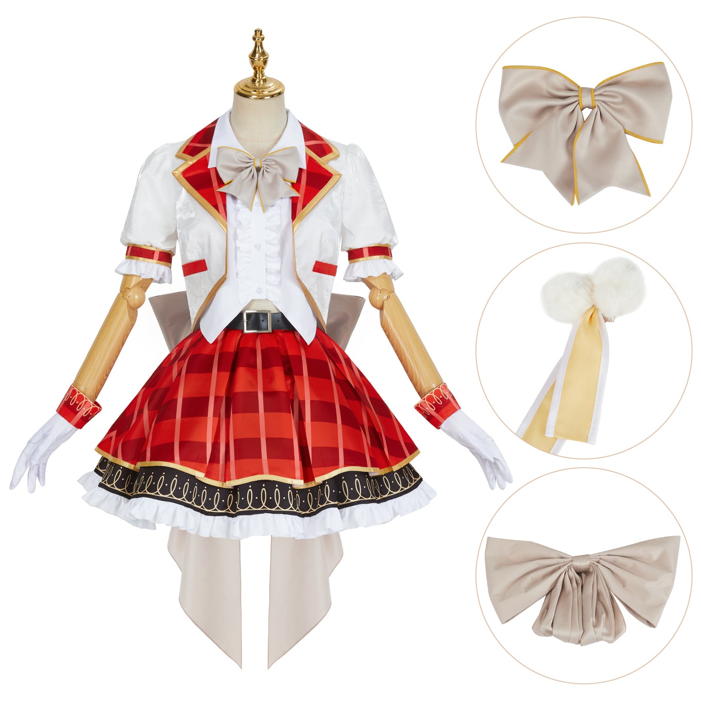 LoveLive sif2 u's Kotori Minami Cosplay Costume High School Uniform Dress Red