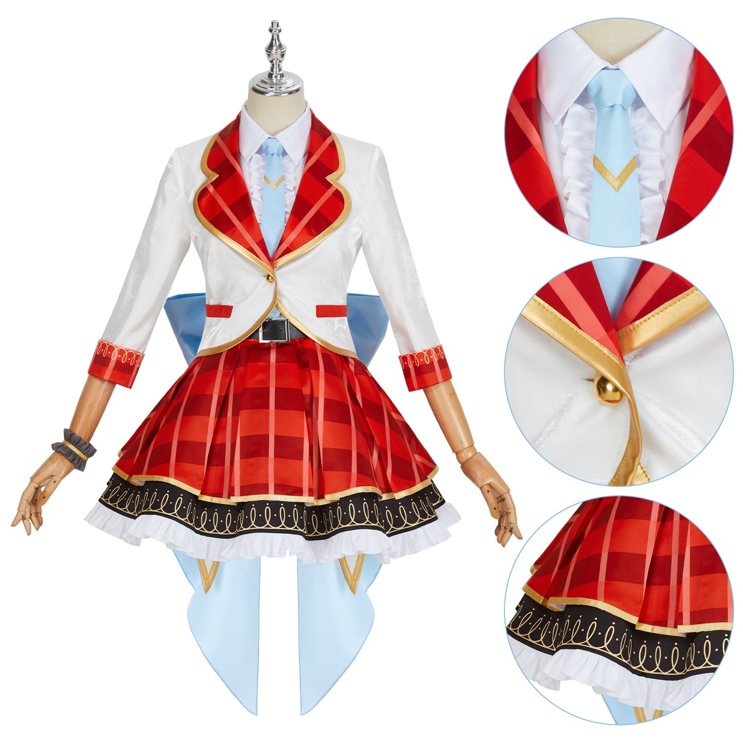 LoveLive sif2 u's EliAyase Ellie Cosplay Costume High School Uniform Dress Red