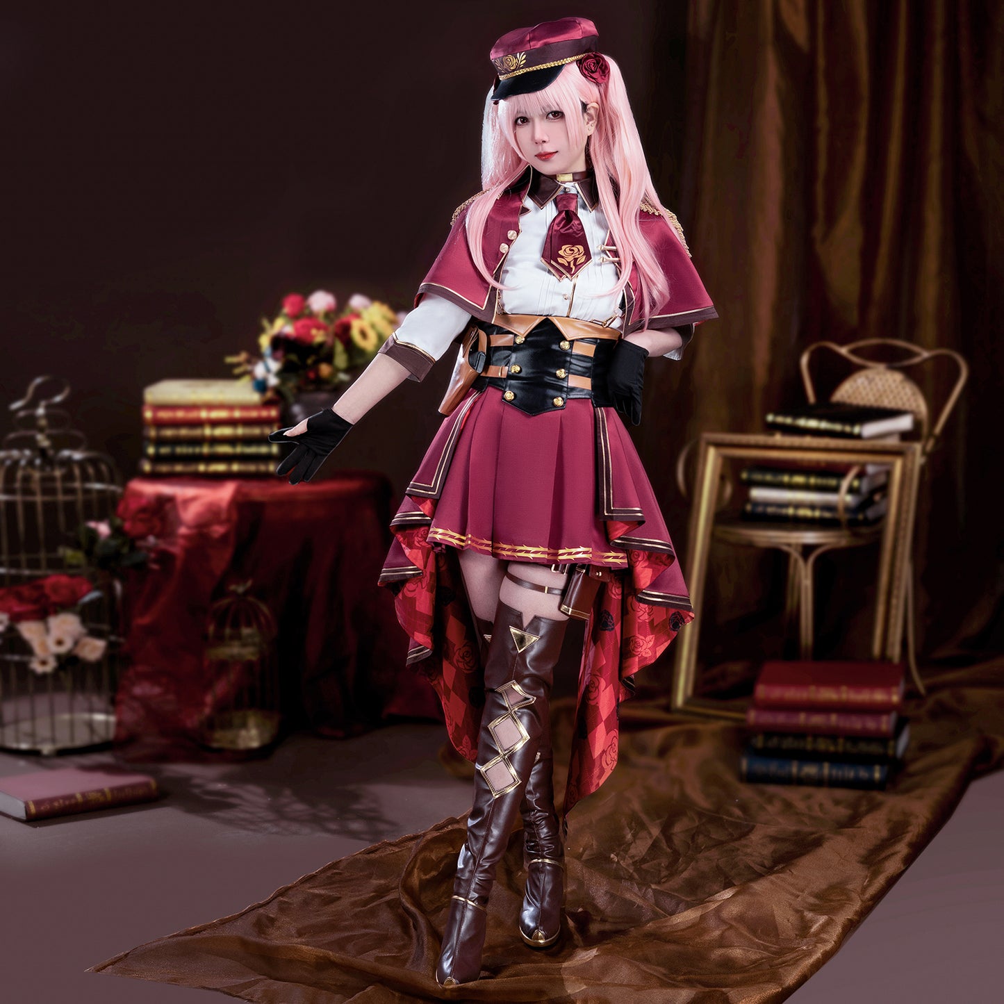 VTuber Obsydia Rosemi Lovelock Cosplay Costume Halloween Dress Suit Full Sets with Hat