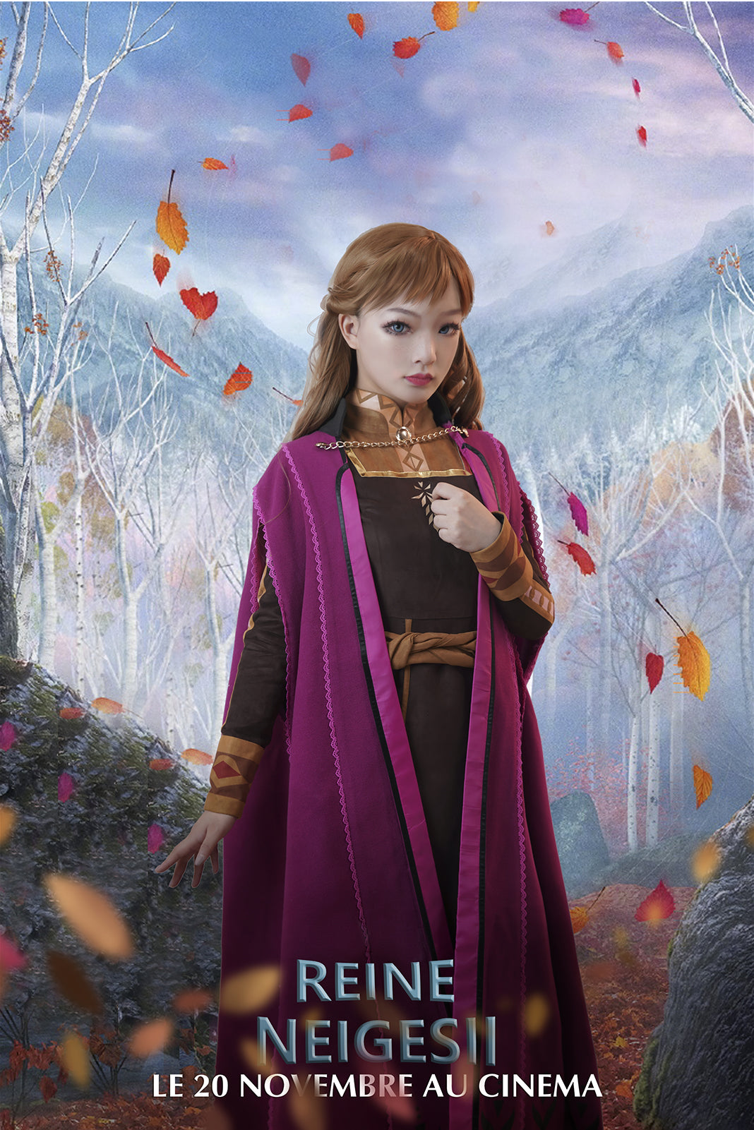 Frozen 2 Anna Deluxe Princess Dress Cosplay Costume Halloween Uniform Full Sets with Cape