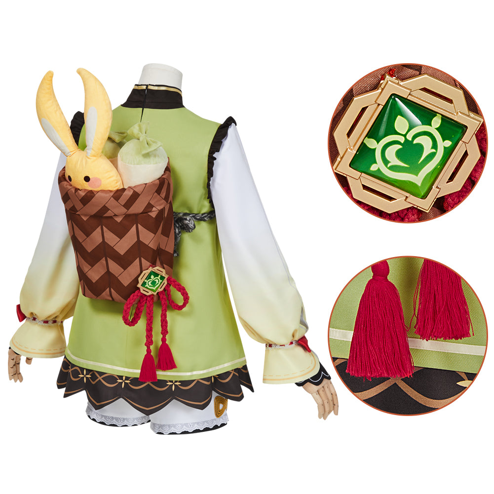 Genshin Impact Yao Yao Cosplay Costume Halloween Dress Suit Full Sets with Dolls