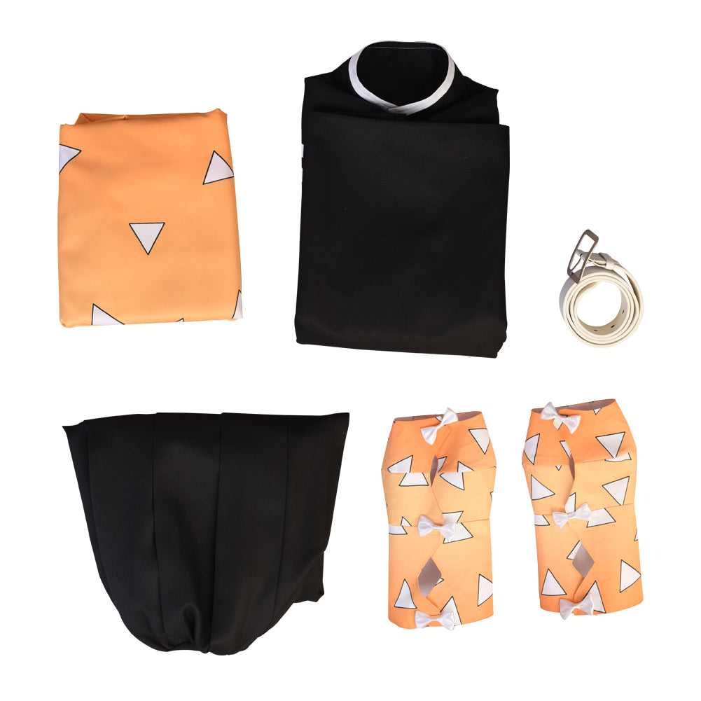 Demon Slayer Agatsuma Zenitsu Cosplay Costume Kimono Cardigan Suit Robe Cloak