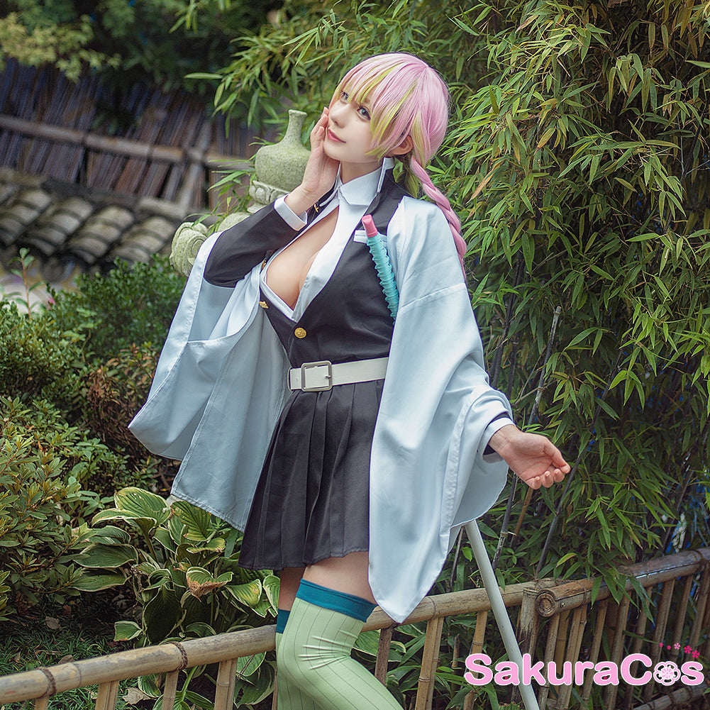 Demon Slayer Kanroji Mitsuri Dress Cosplay Costume Halloween Kimono Suit Uniform