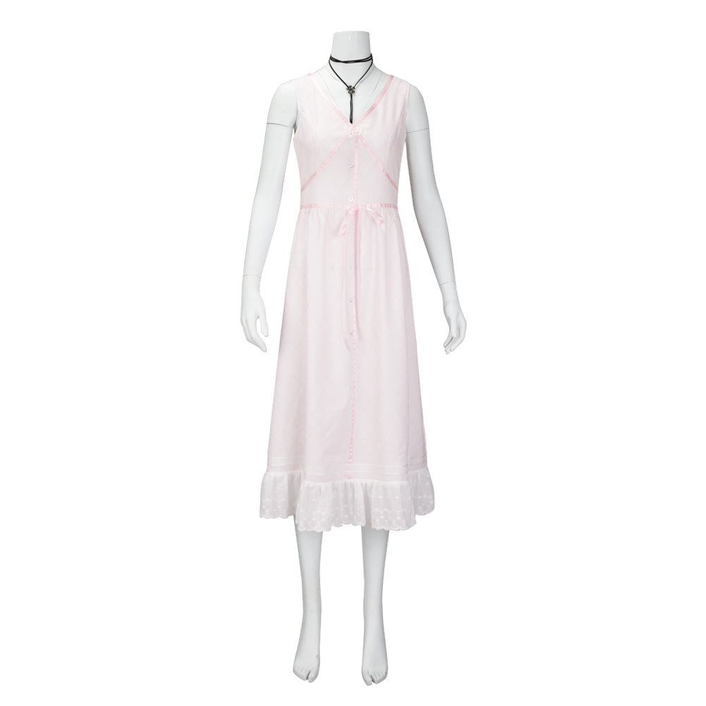 Final Fantasy VII Aerith Gainsborough Cosplay Costume Remark Red Jacket Dress Uniform Full Sets