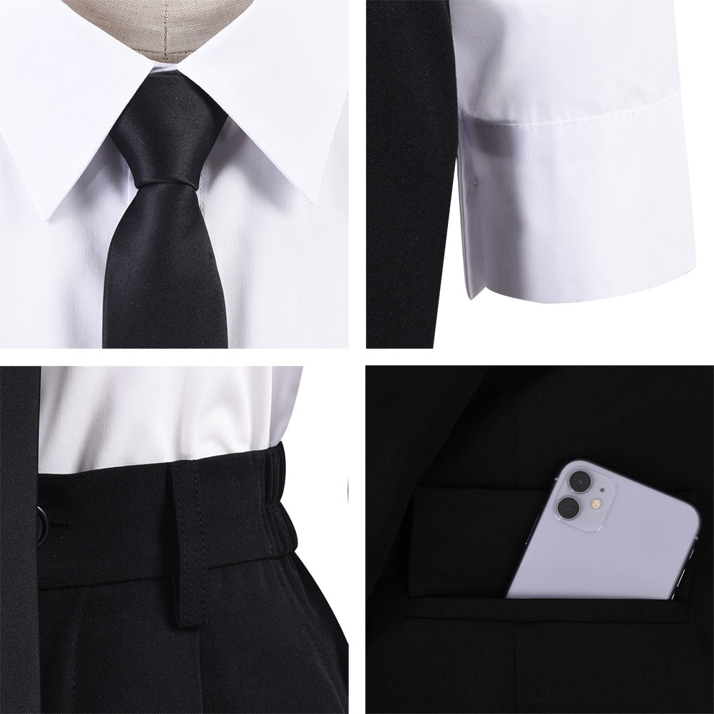Chainsaw Man Hayakawa Aki Cosplay Costume Halloween Black Suit Uniform Shirt Full Sets