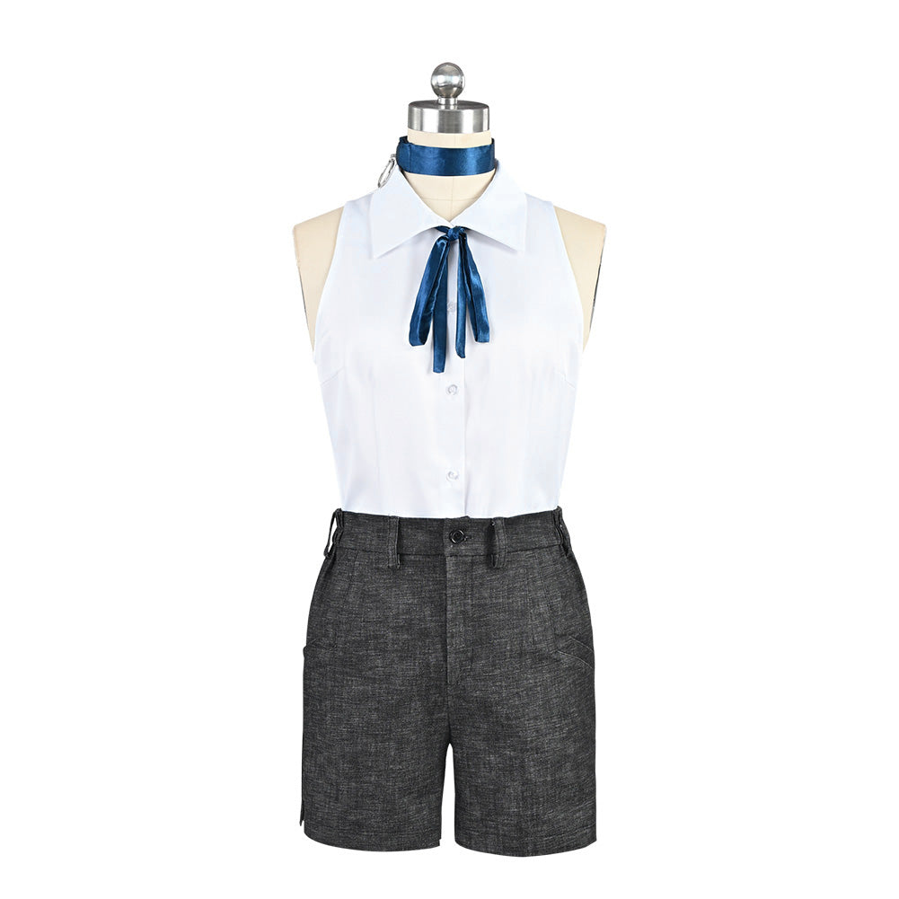 Chainsaw Man Reze Cosplay Costume Sexy Sleeveless Vest Shorts Halloween Dress Up for Women