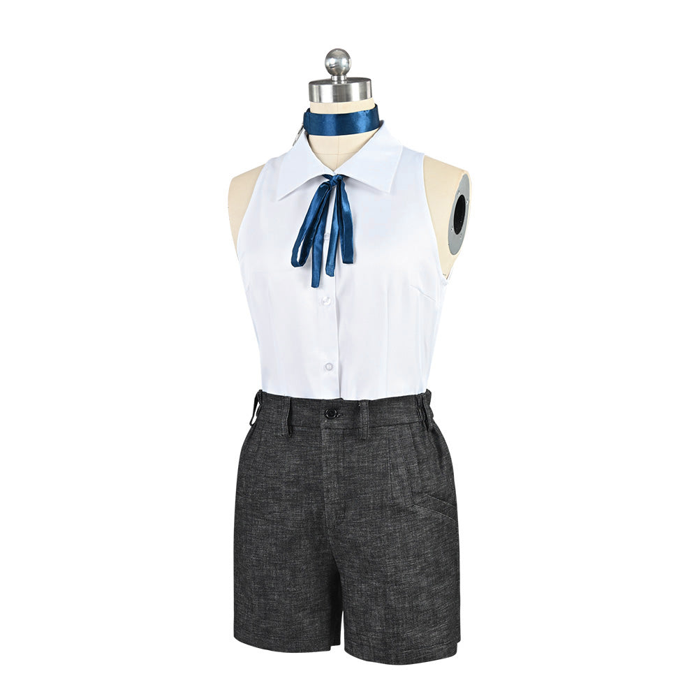 Chainsaw Man Reze Cosplay Costume Sexy Sleeveless Vest Shorts Halloween Dress Up for Women