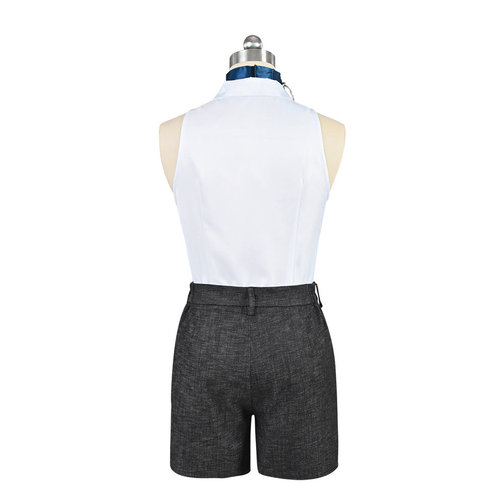 Chainsaw Man Reze Cosplay Costume Sexy Sleeveless Vest Shorts Halloween Dress Up for Women