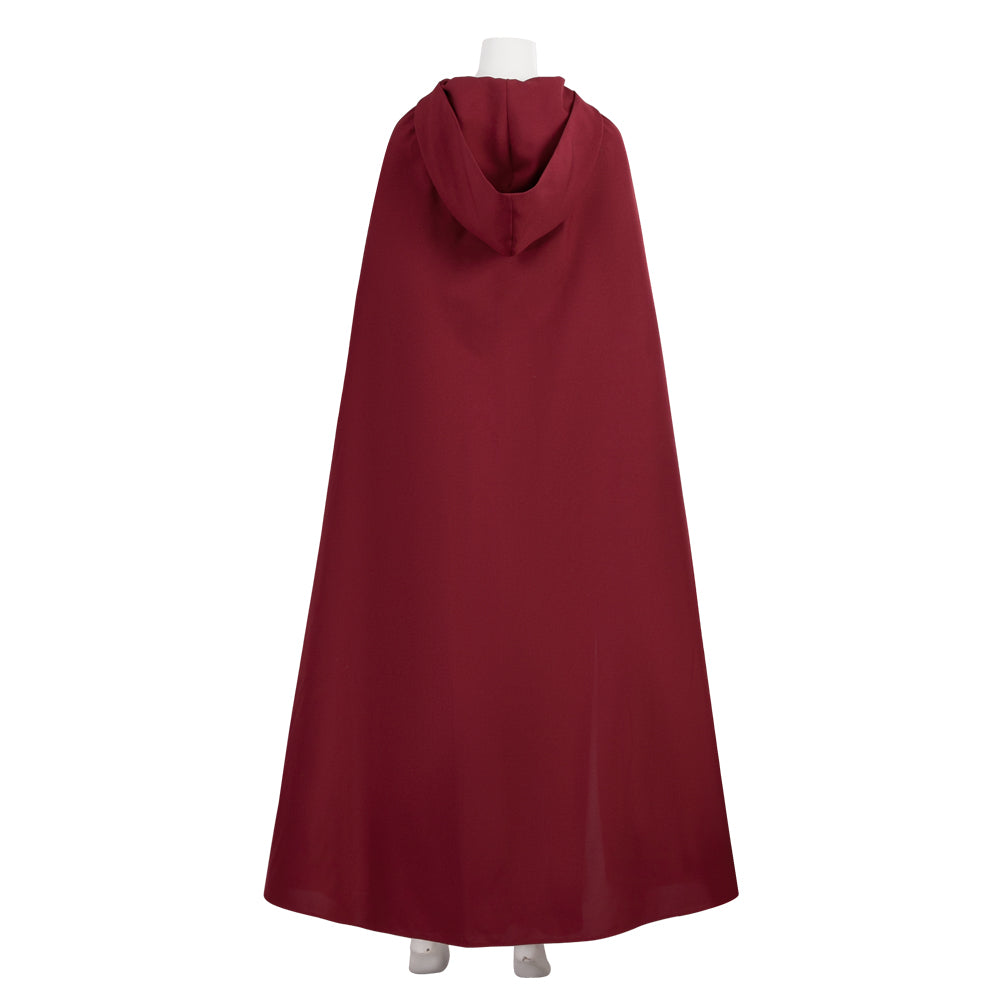 Wanda Maximoff Cosplay Costume Halloween Scarlet Witch Dress Red Cape Cloak with Headpiece