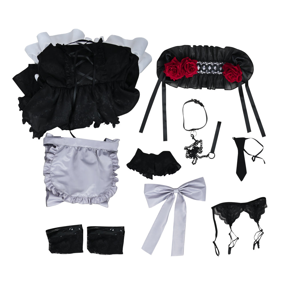 My Dress-Up Darling Marin Kitagawa Cosplay Costume Maid Dress Skirt with Apron Full Sets for Halloween