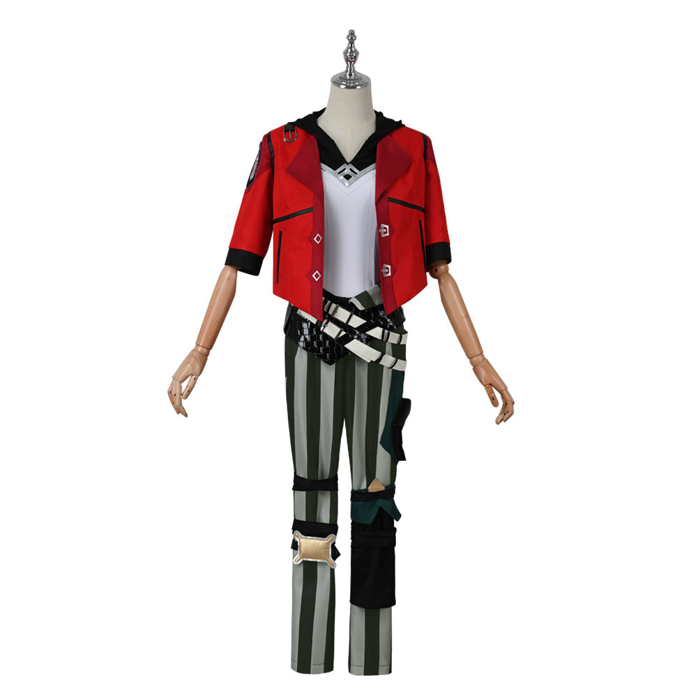 Arcane:League of Legends Vi Cosplay Costume Halloween Red Jacket Outfit Full Sets