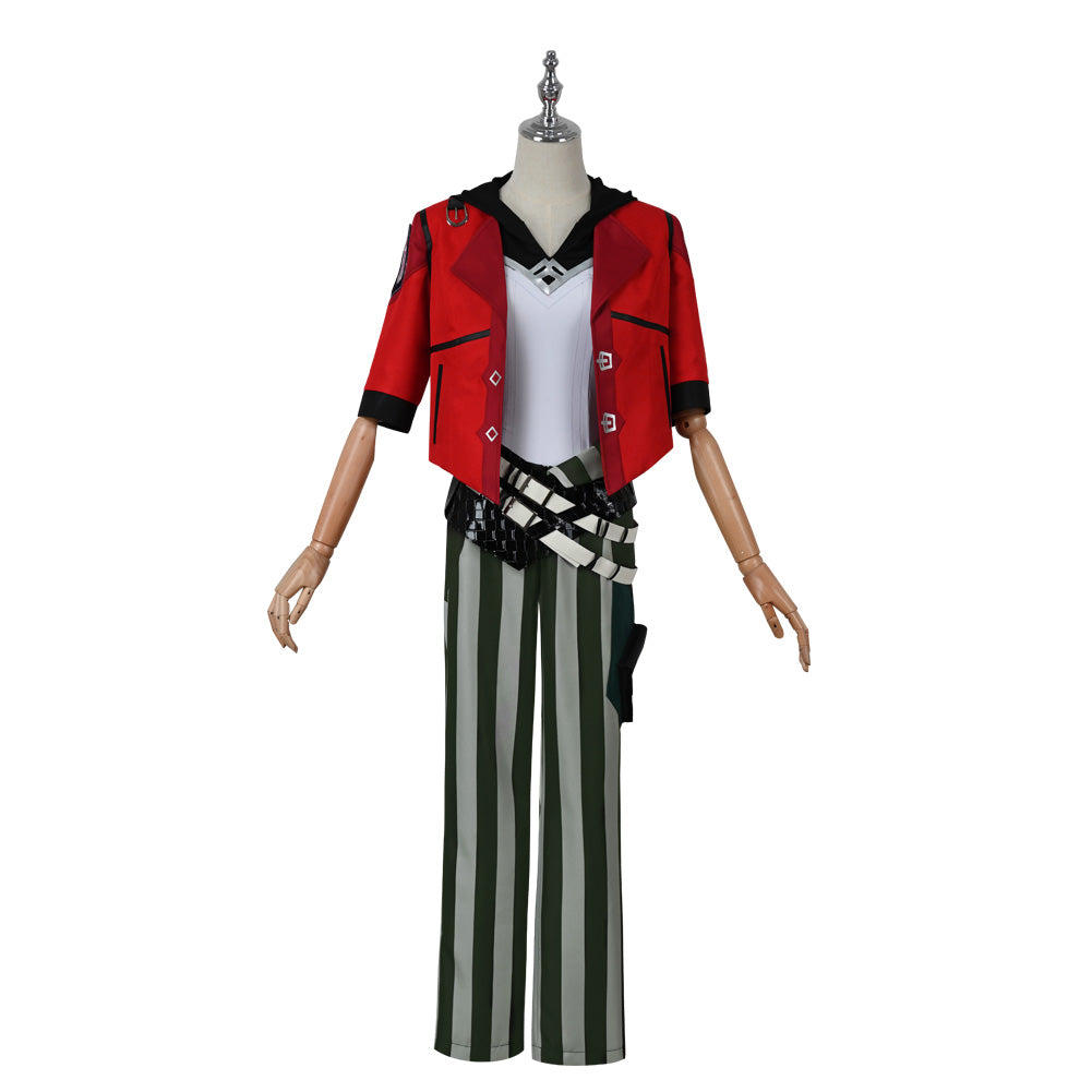 Arcane:League of Legends Vi Cosplay Costume Halloween Red Jacket Outfit Full Sets