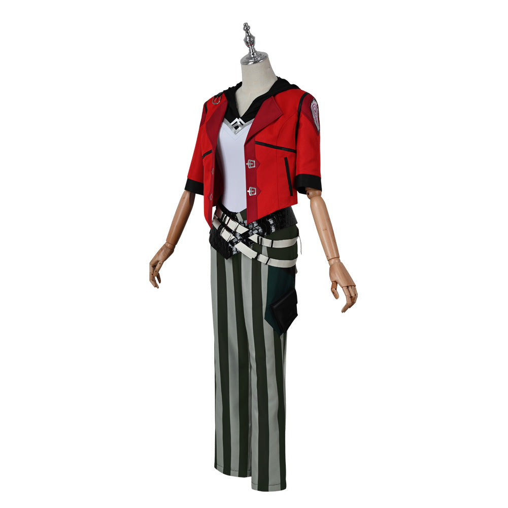 Arcane:League of Legends Vi Cosplay Costume Halloween Red Jacket Outfit Full Sets