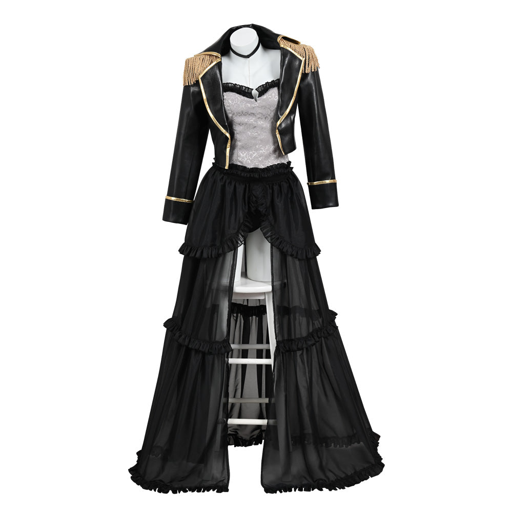 My Dress Up Darling Marin Kitagawa Cosplay Costume Halloween Leather Coat Black Dress Suit With Hat