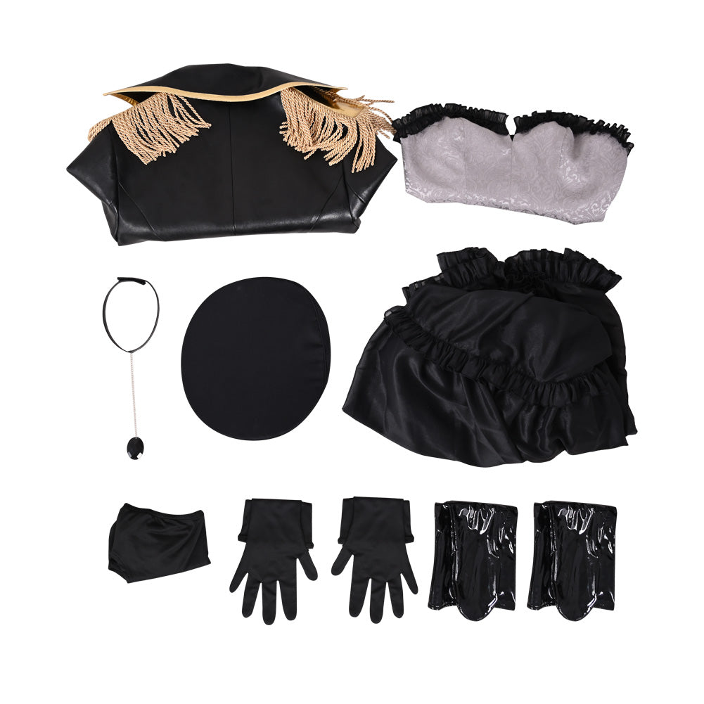 My Dress Up Darling Marin Kitagawa Cosplay Costume Halloween Leather Coat Black Dress Suit With Hat