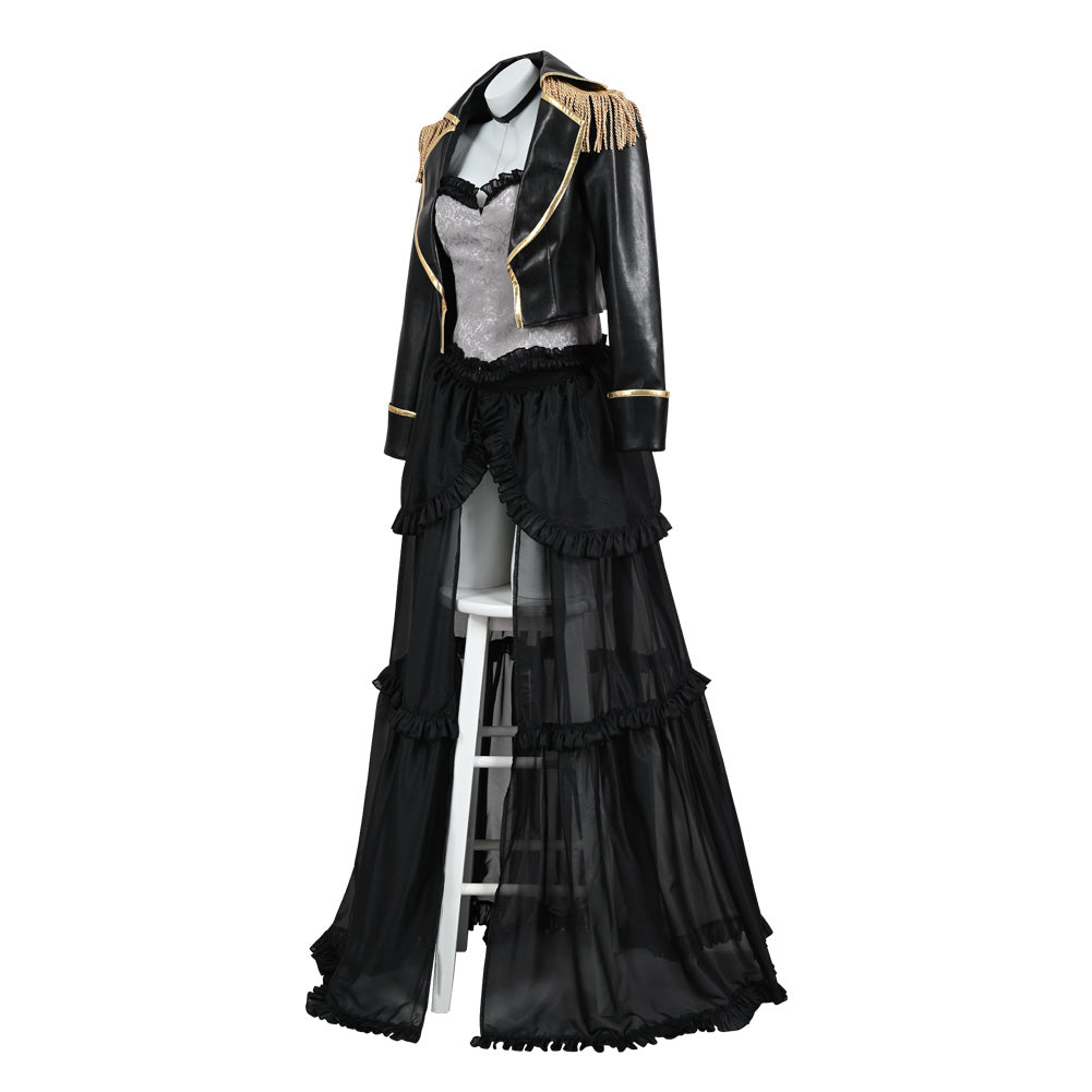 My Dress Up Darling Marin Kitagawa Cosplay Costume Halloween Leather Coat Black Dress Suit With Hat