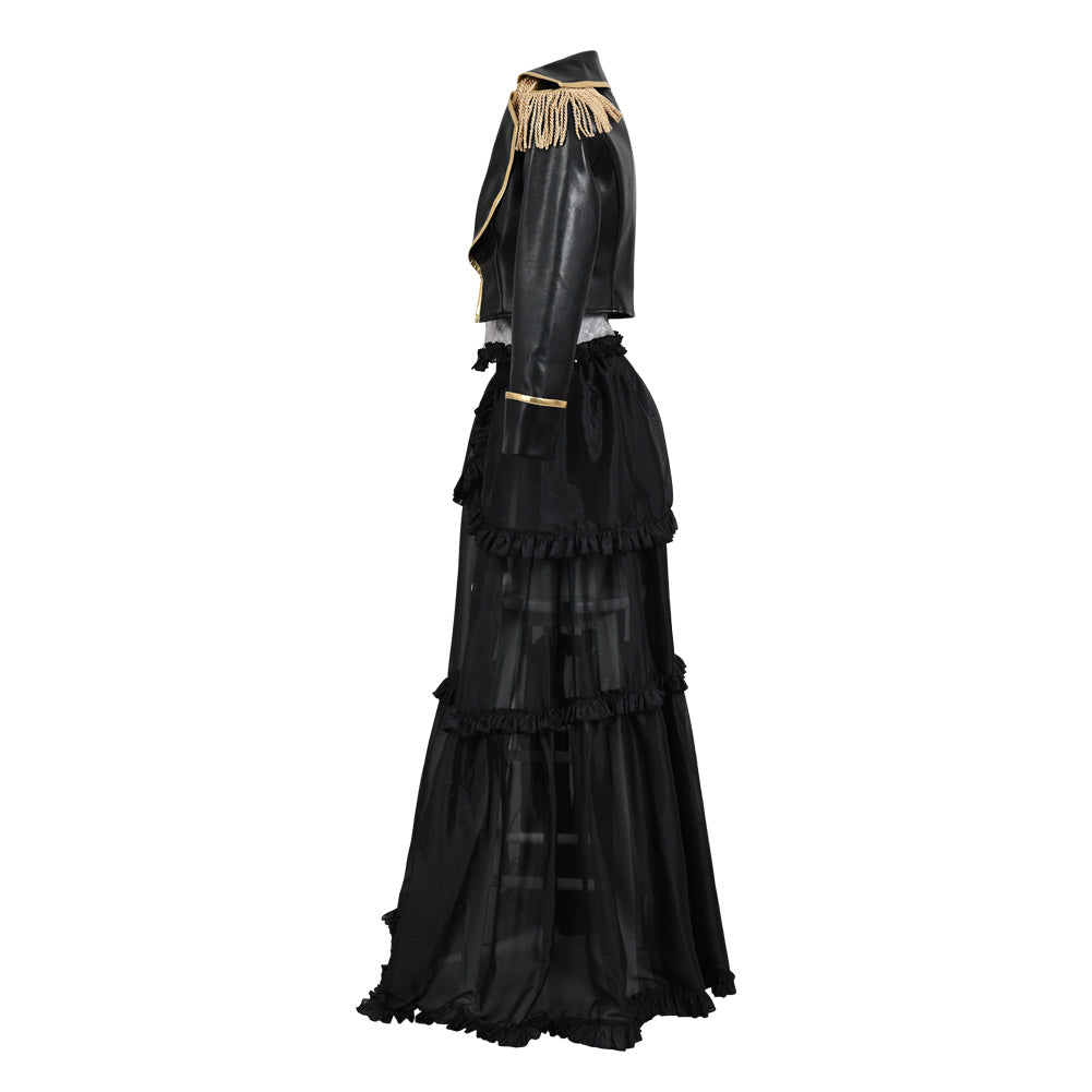 My Dress Up Darling Marin Kitagawa Cosplay Costume Halloween Leather Coat Black Dress Suit With Hat