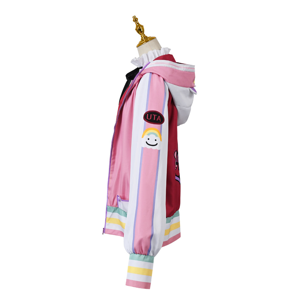 Uta Cosplay Costume Red Shanks's Daughter Uta Long Jacket Coat Dress Suit