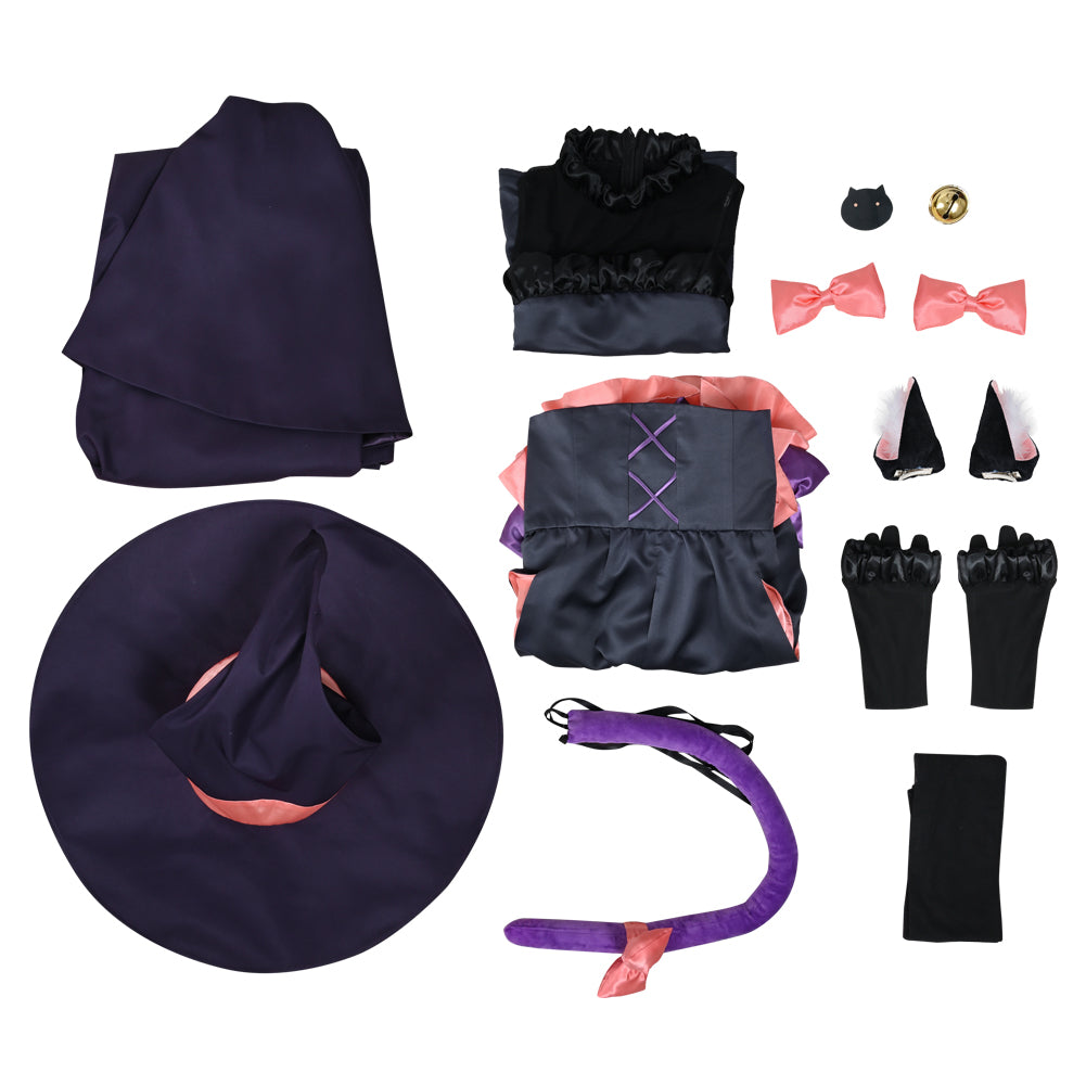 Lycoris Recoil Inoue Takina Cosplay Costume Halloween Witch Dress Costume Full Sets with Hat