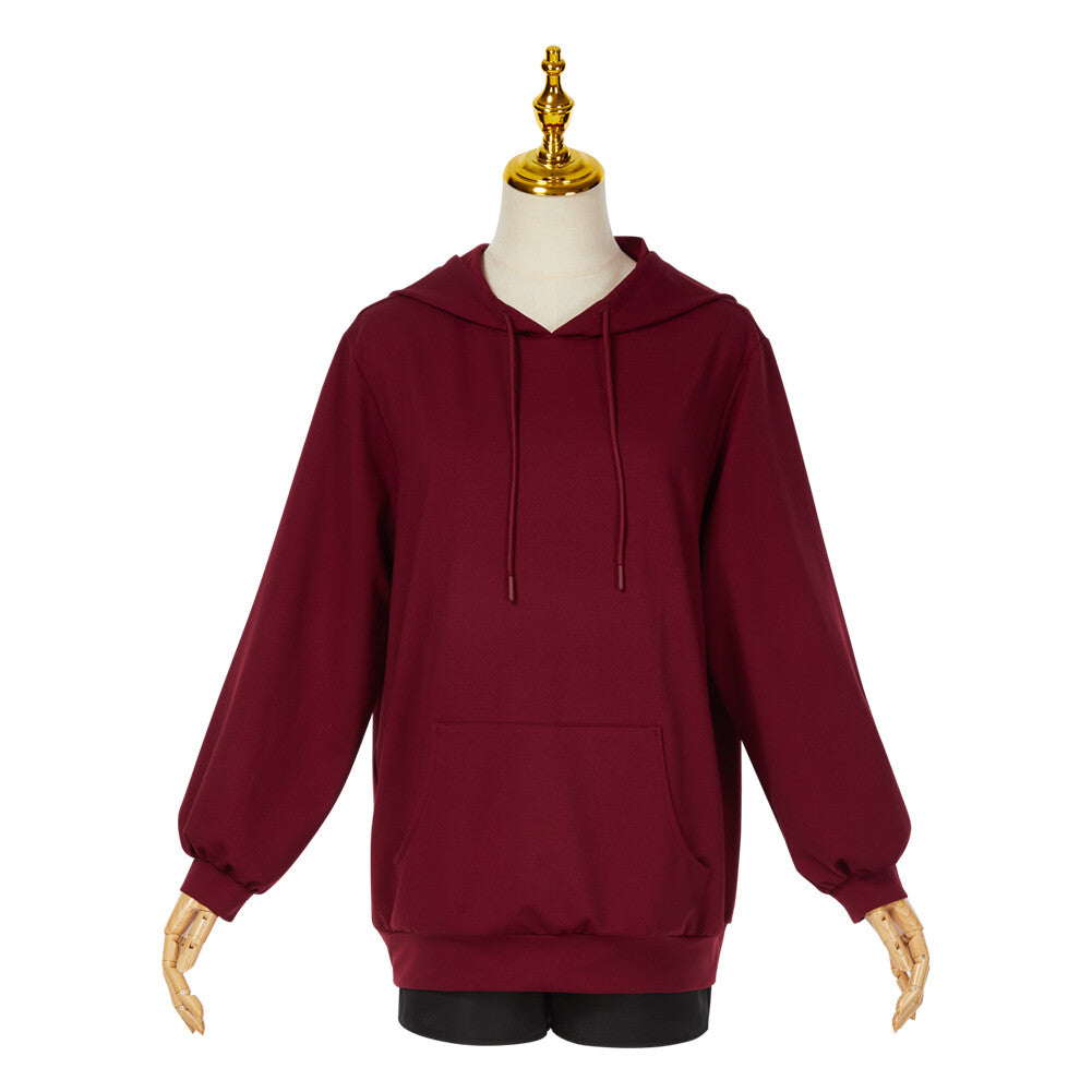 Chainsaw Man Sawatari Akane Cosplay Costume Red Hoodie Coat Shorts