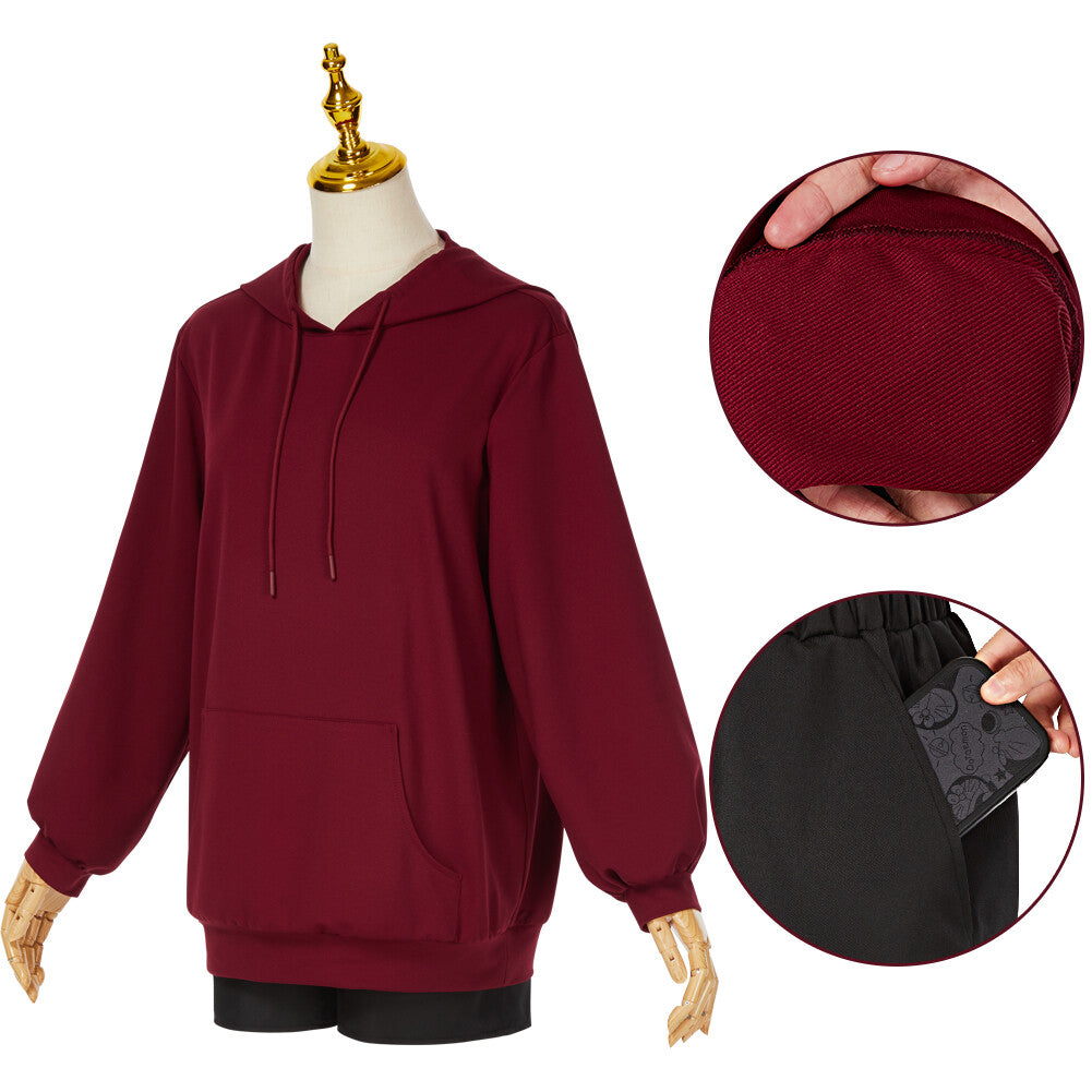 Chainsaw Man Sawatari Akane Cosplay Costume Red Hoodie Coat Shorts