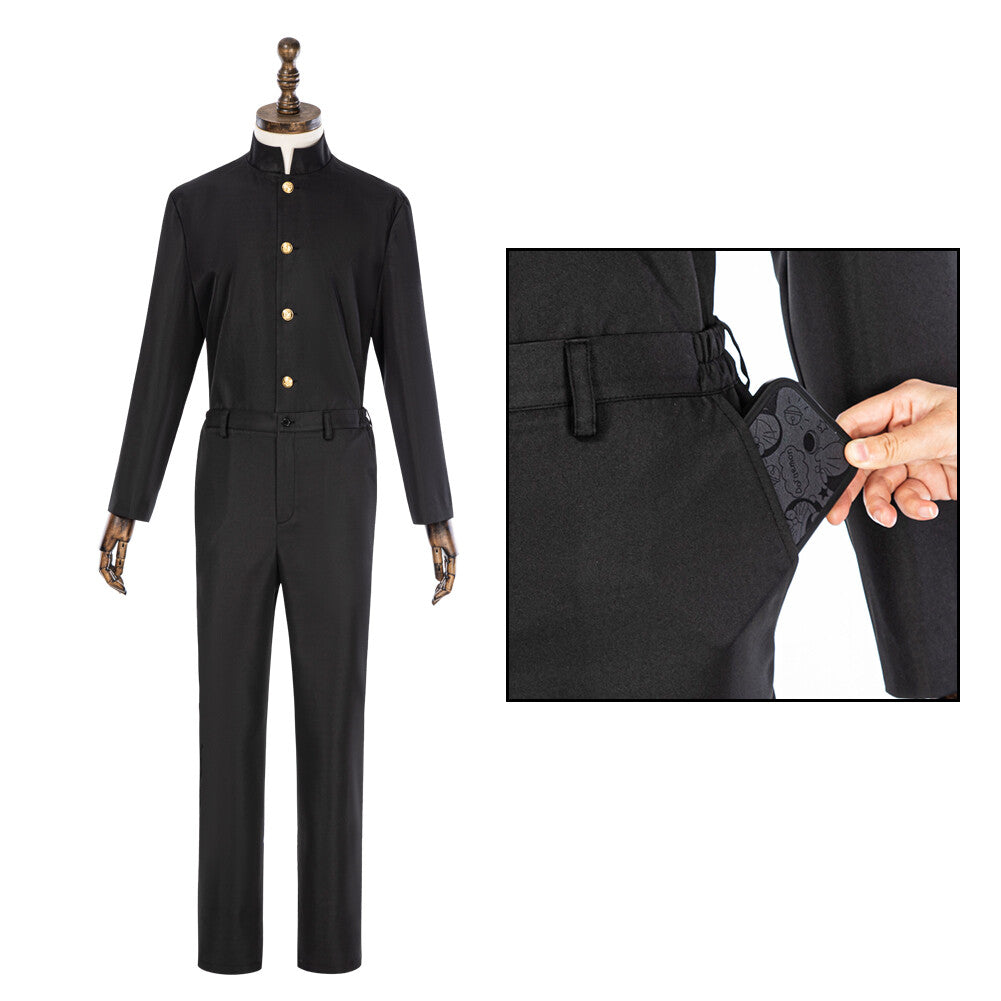 Chainsaw Man Samurai Sword Cosplay Costume Halloween Black Coat Suit Uniform