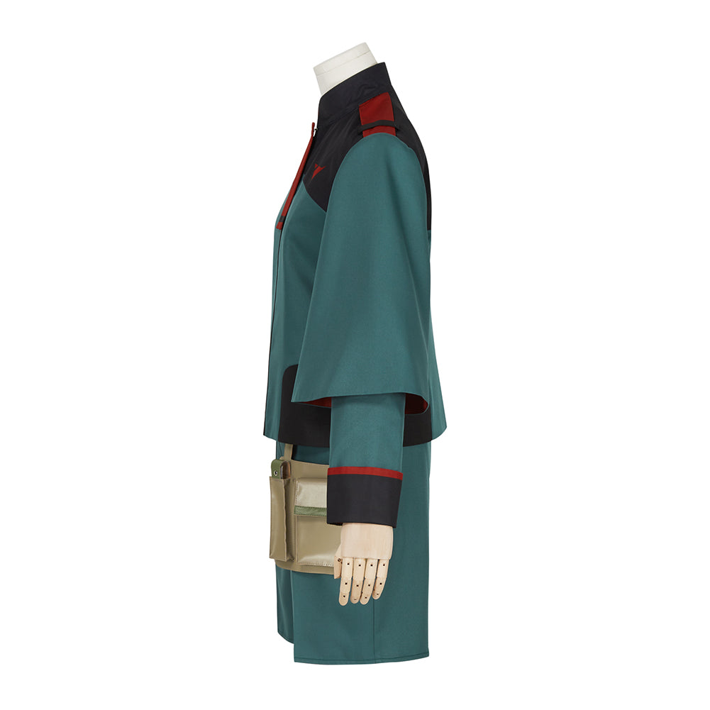 Mobile Suit Gundam: the Witch from Mercury Nika Nanaura Cosplay Costume Halloween Coat Shorts Green