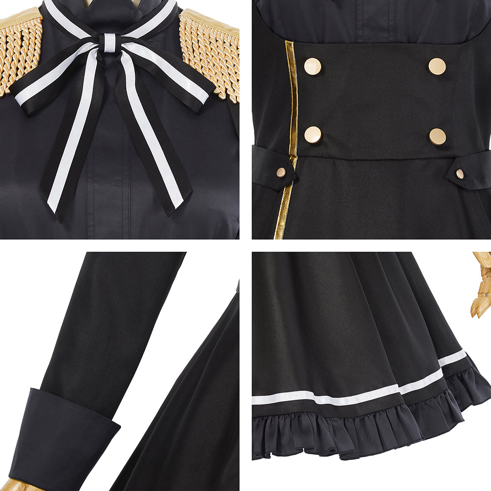 Spy Classroom Annett Cosplay Costume Halloween Black Dress Suit Full Sets with Hat