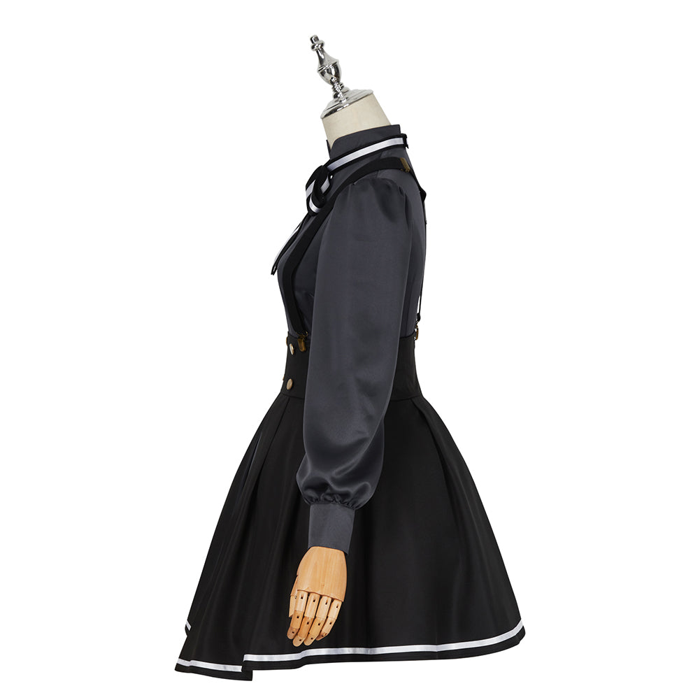 Spy Classroom Grete Cosplay Costume Halloween Black Dress Overall Suspenders Skirt