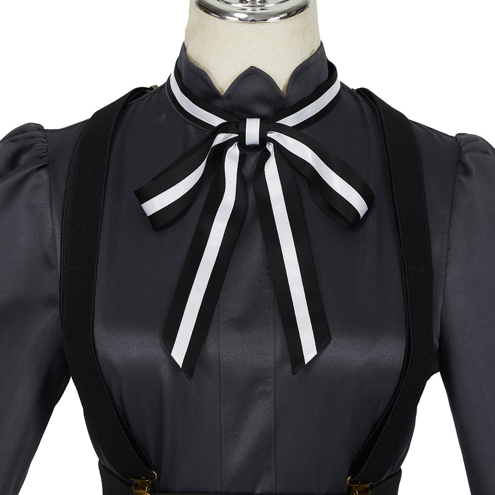 Spy Classroom Grete Cosplay Costume Halloween Black Dress Overall Suspenders Skirt