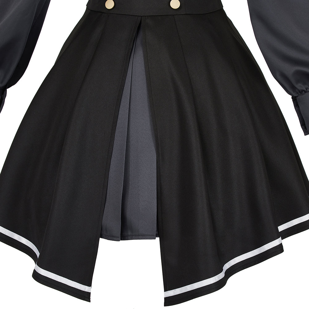 Spy Classroom Grete Cosplay Costume Halloween Black Dress Overall Suspenders Skirt